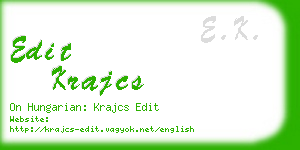 edit krajcs business card